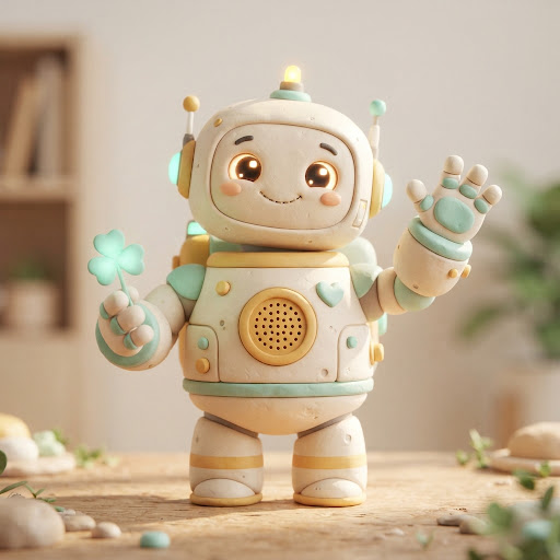 Portrait amical de Tracey le robot compagnon